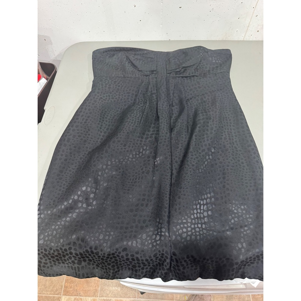 White House Black Market Strapless Black Jacquard Animal Print Cocktail Dress 14